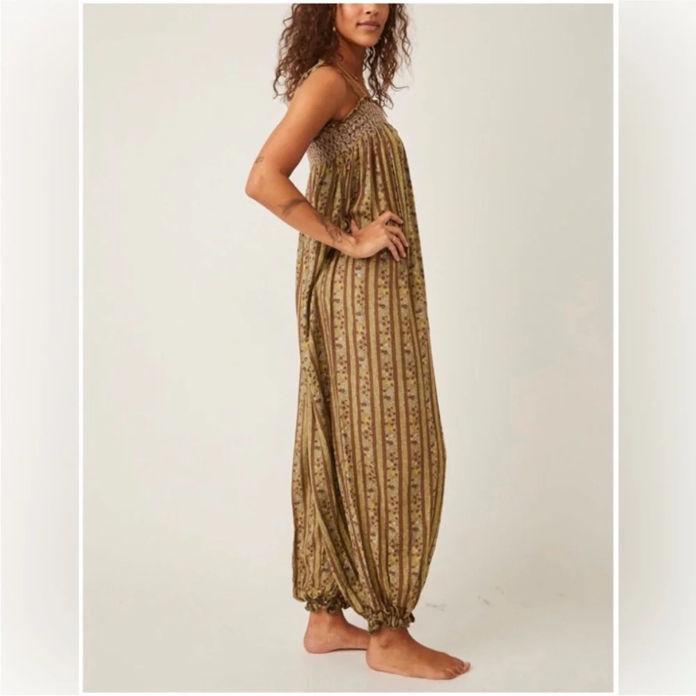 Intimately Free People Rule The World Floral Maxi Jumpsuit in Fern Combo Large - Picture 5 of 16